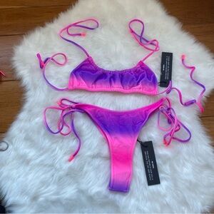 Triangl Swimwear Pink and Purple Bikini Set
